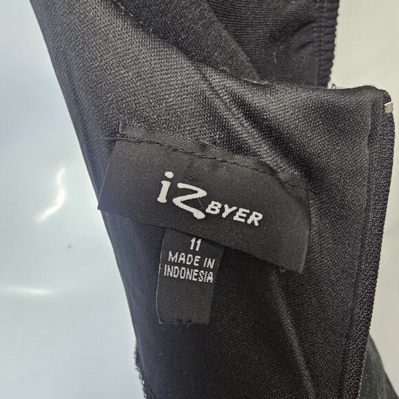 Vintage Iz Byer Dress Y2K Black Denim Retro Bodycon 11 - Picture 11 of 14